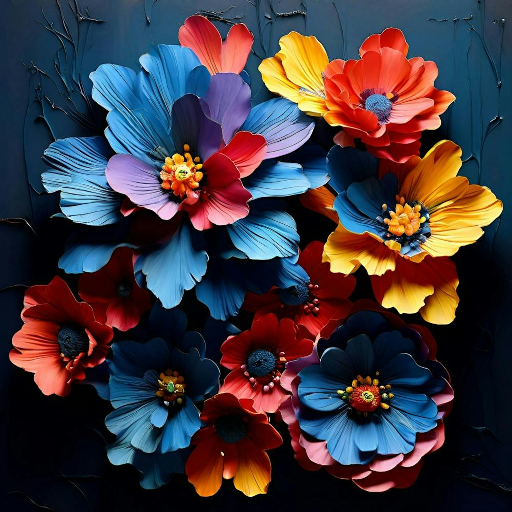 Flowers On A Dark Background