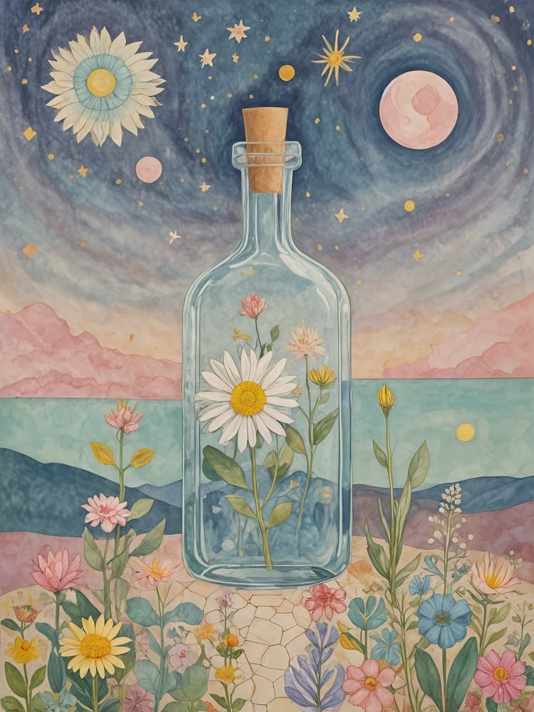 Flower Message In A Bottle