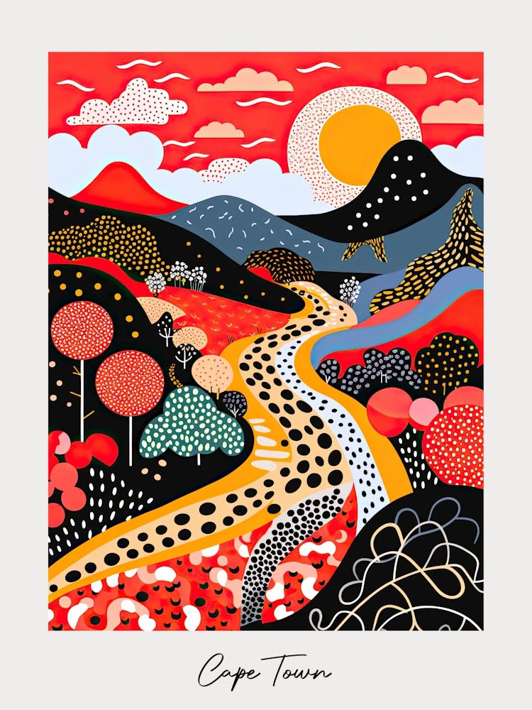 Poster Of Cape Town, Illustration In The Style Of Pop Art 1