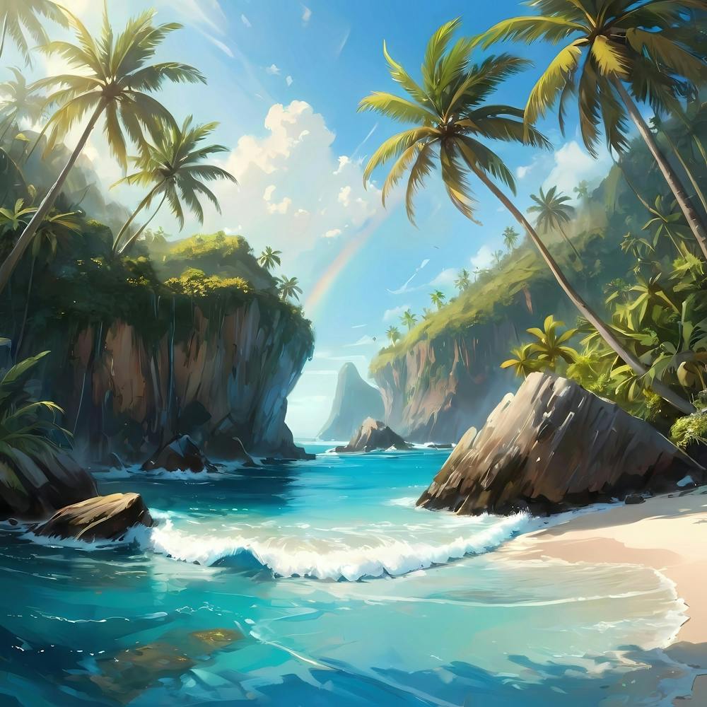 Tropical Beach Painting