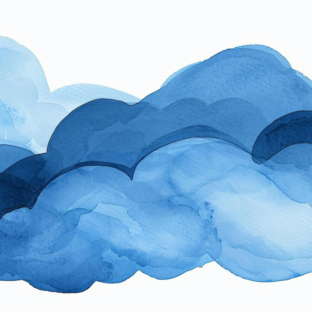 Blue Watercolor Clouds