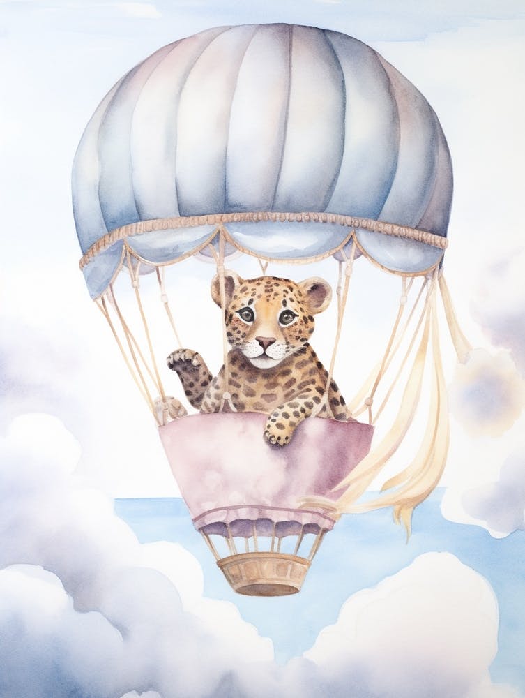 Baby-Leopard 1 In einem Heißluftballon
