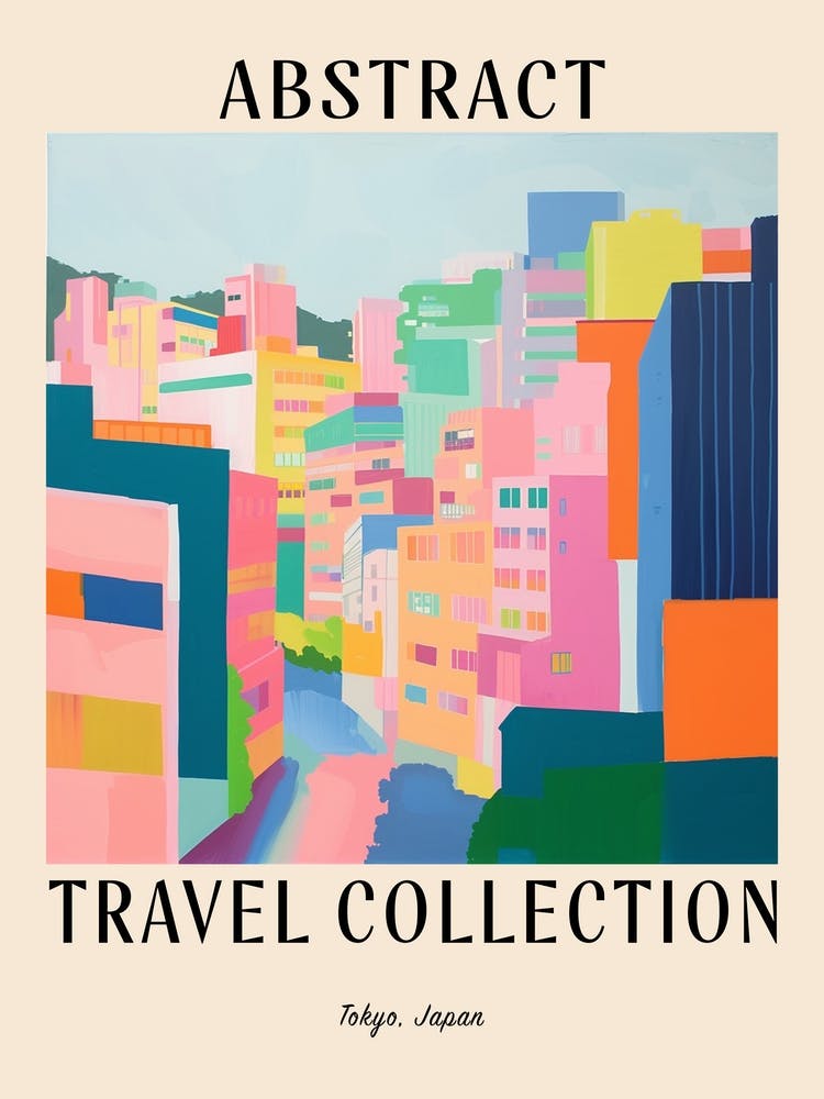 Abstract Travel Collection Poster Tokyo Japan 3