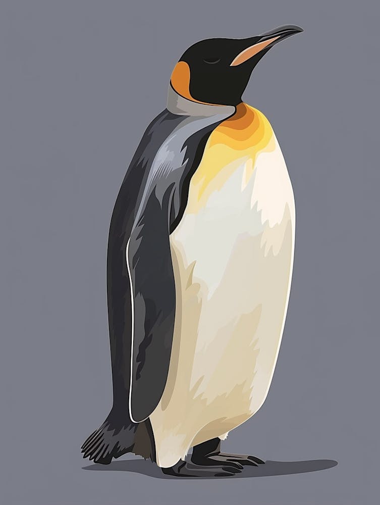 King Penguin Zavodovski Island Minimalist Illustration 1