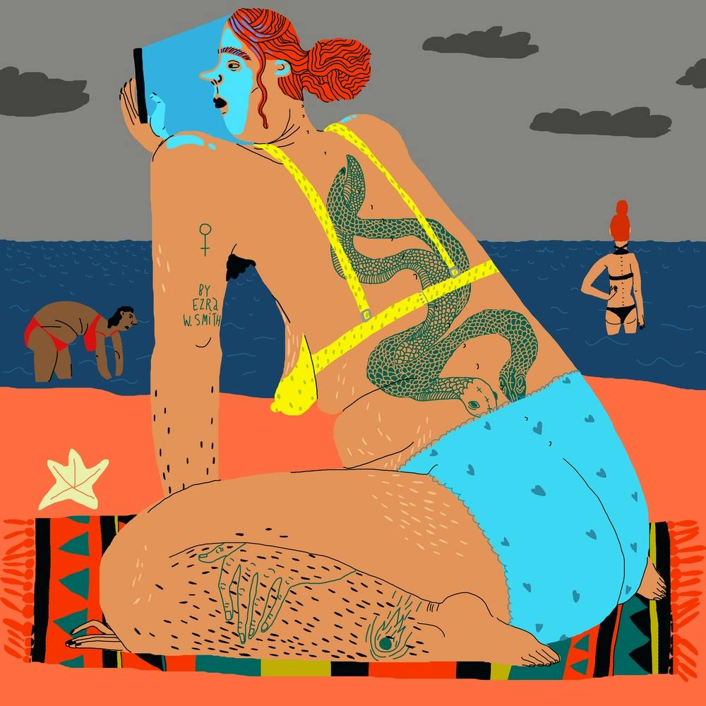 Reading On A Beach Square