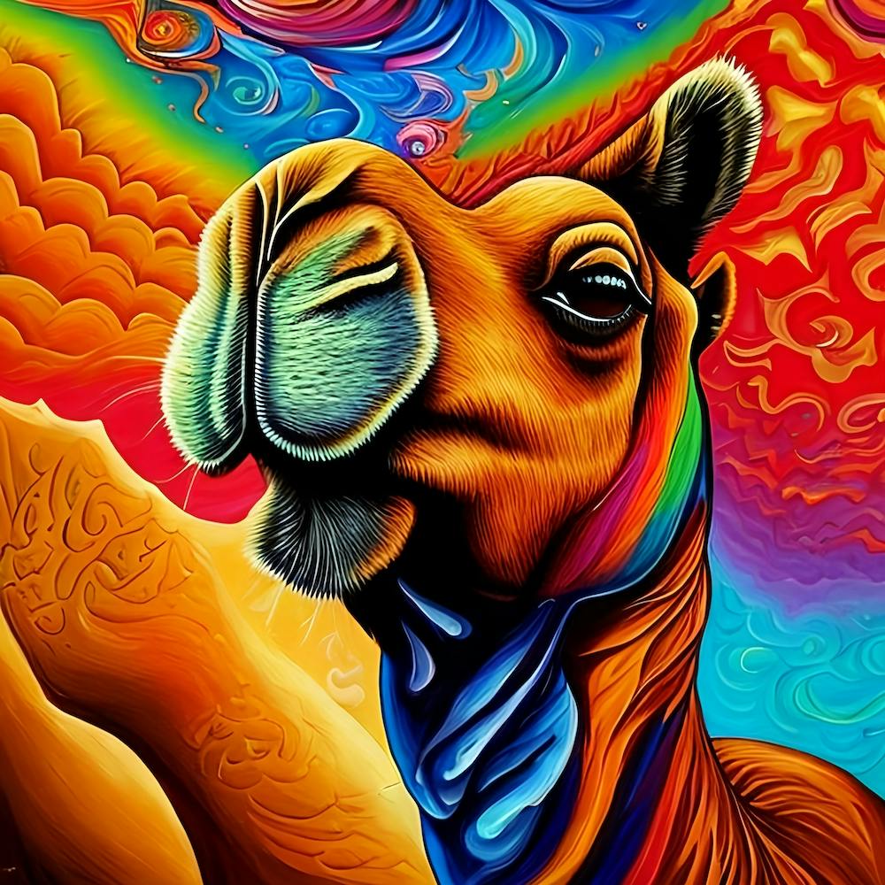 Psychedelisches Kamel Ölgemälde