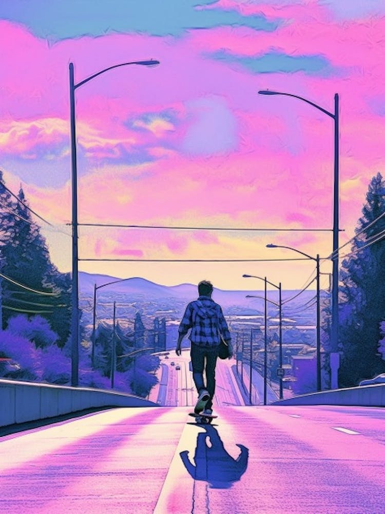 Skateboarding In Vancouver Canada Futuristic 2