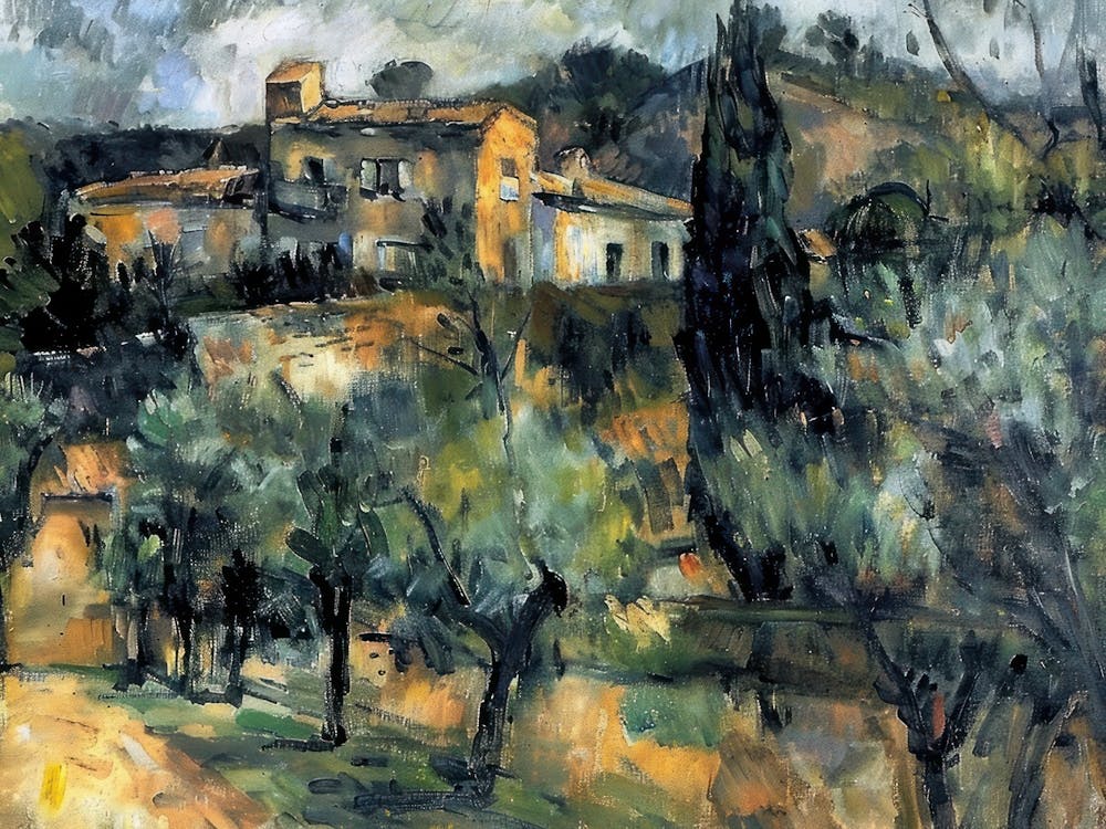 Winter Valley Painting Inspired By Paul Cezanne
