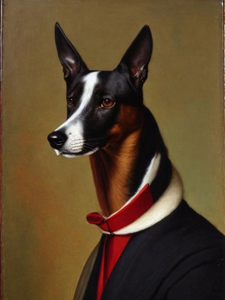 Greyhound Renaissance Portrait Oil Painting