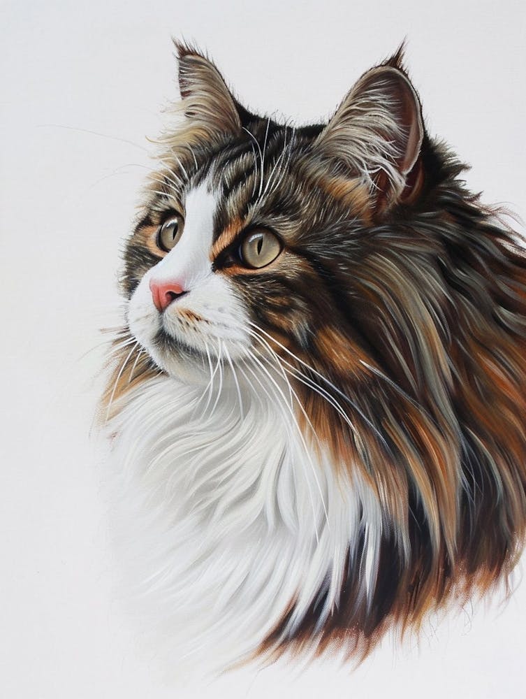 Norwegian Forest Cat Painting 4