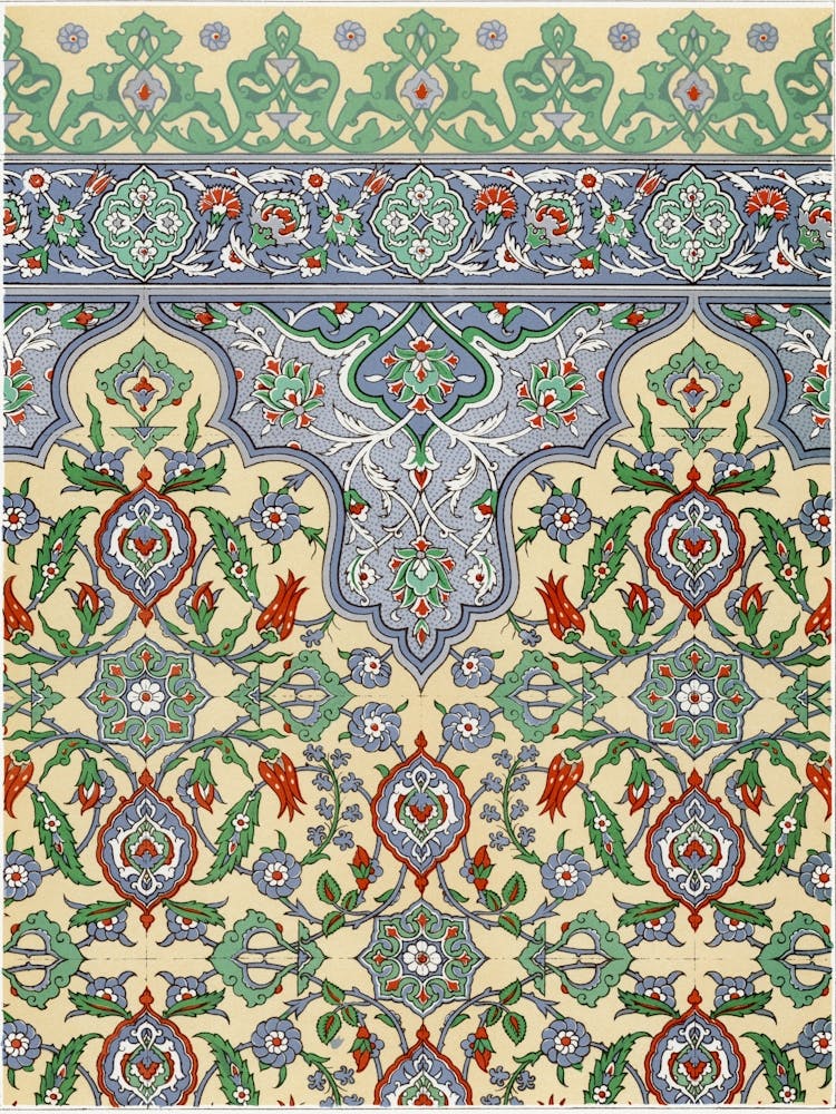 La Decoration Arabe, Plate No, 36, Emile Prisses D’Avennes,Digitally Enhanced Lithograph From Own Original 1885