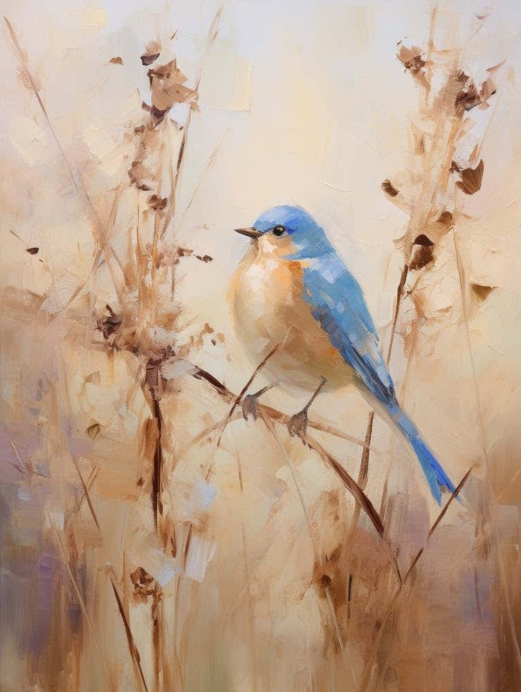 Bird Painting Eastern Bluebird 1