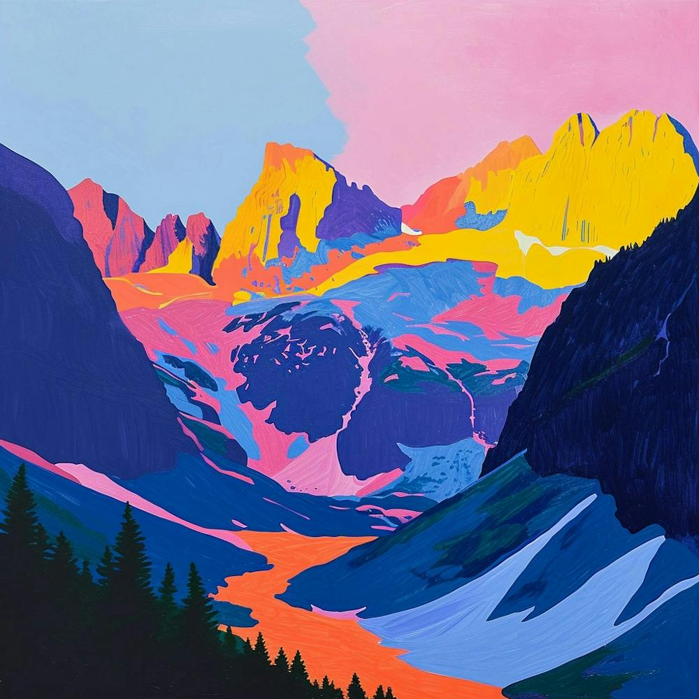 Colourful Abstract Rocky Mountain National Park Usa 1