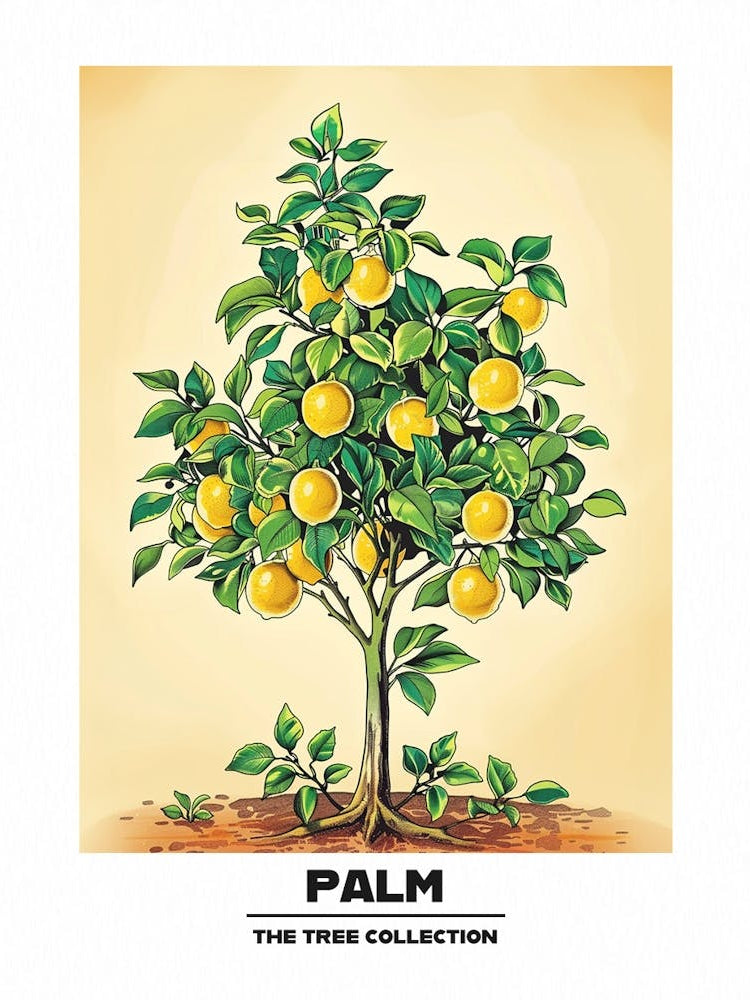 Palm Tree Storybook Illustration 1 Poster