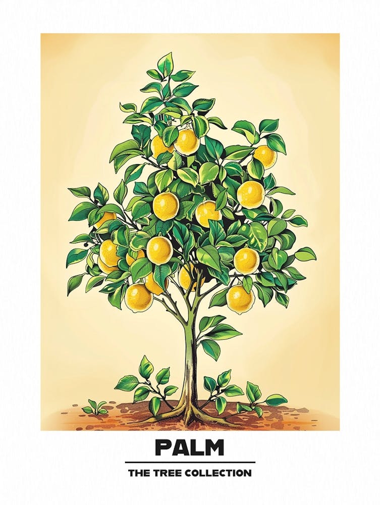 Palm Tree Storybook Illustration 1 Poster