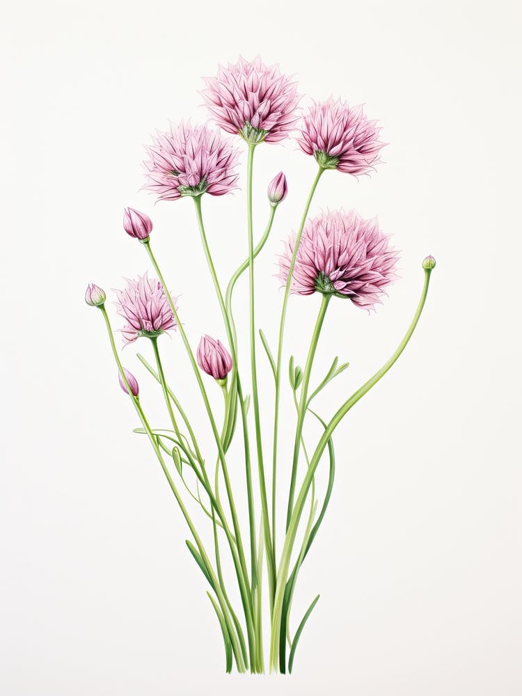Chives Vintage Botanical Herbs 1