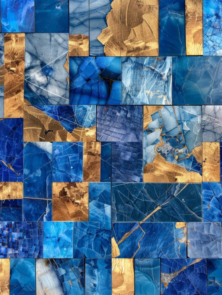 Blue And Gold Mosaic