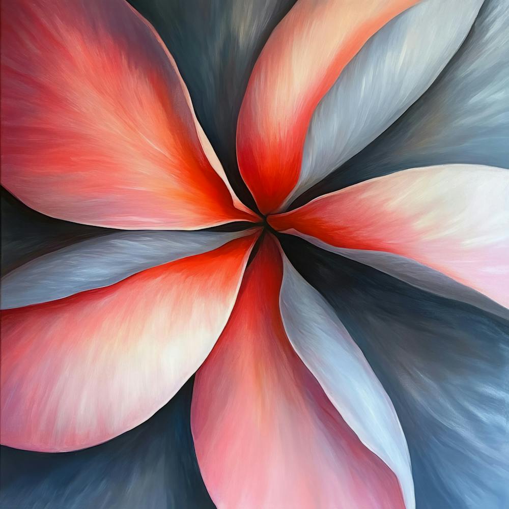 Florale Kunst 0009 11 Poster Nov Frangipani 0014 Bp6586 Eine Nahaufnahme des Zentrums im Inneren eines bezaubernden seltenen Fundes Fr 02571966 6