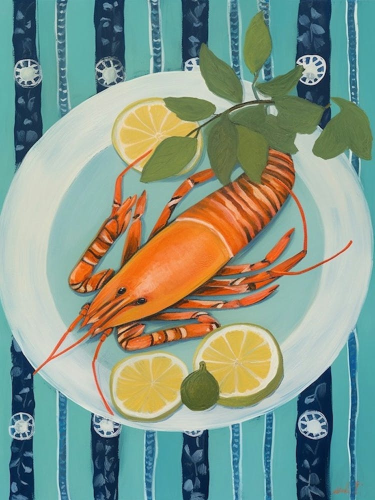 Crawfish Italian Still Life Painting