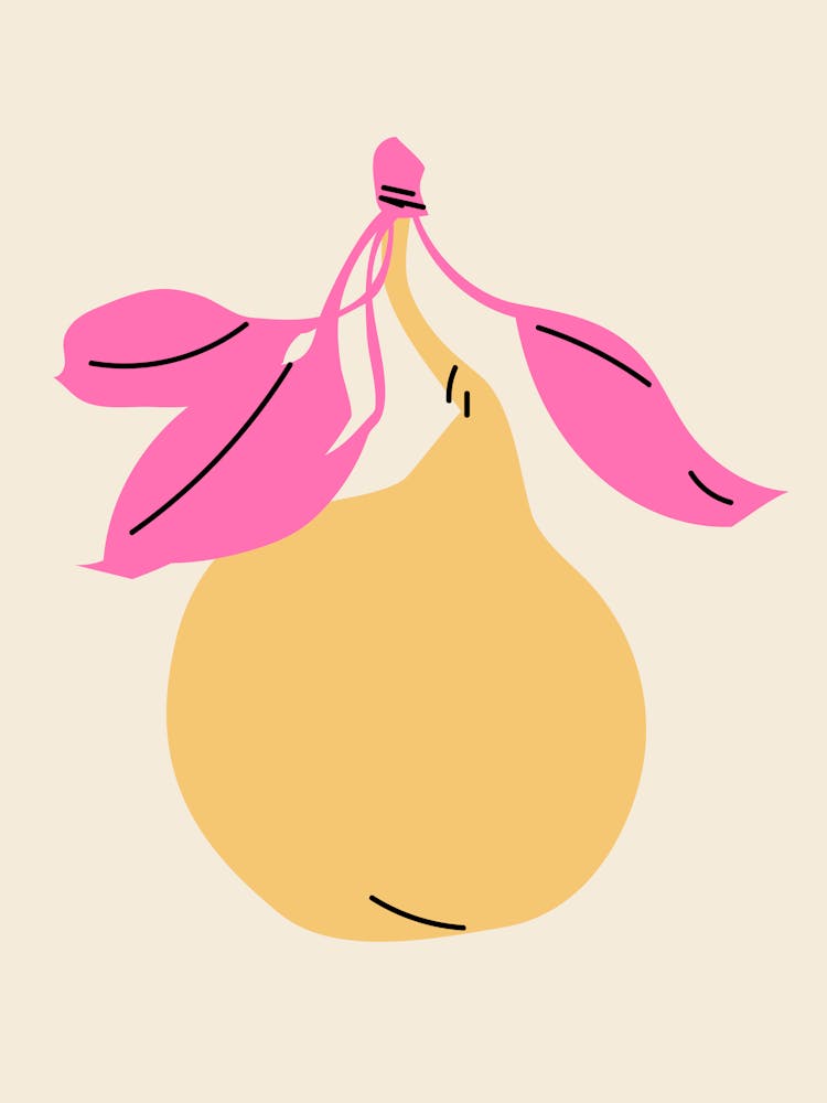 Pear Colorful Fruit Print