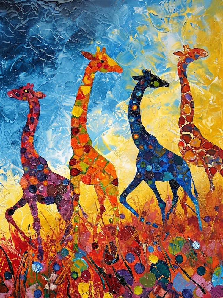 Abstract Geometric Colourful Giraffe 1