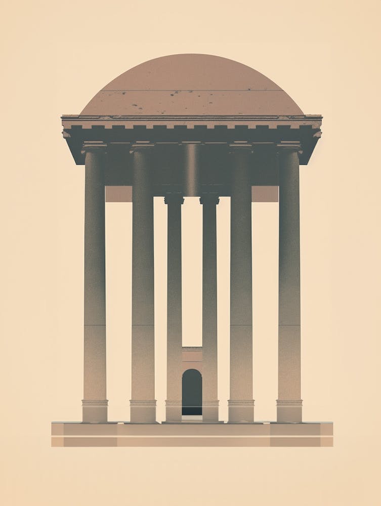 Temple Of Artemis Art Deco Illustration 2