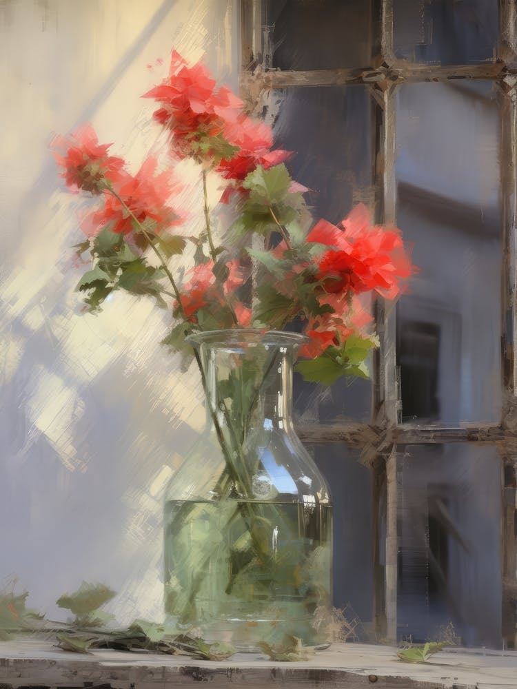 Red Flower Arrangement Painting