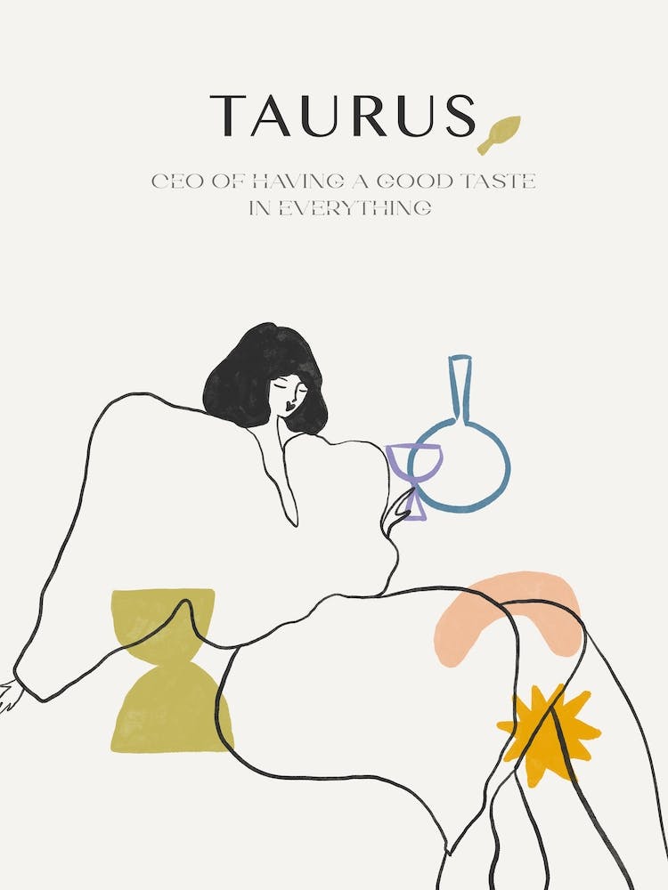 Taurus Zodiac Sign One Line