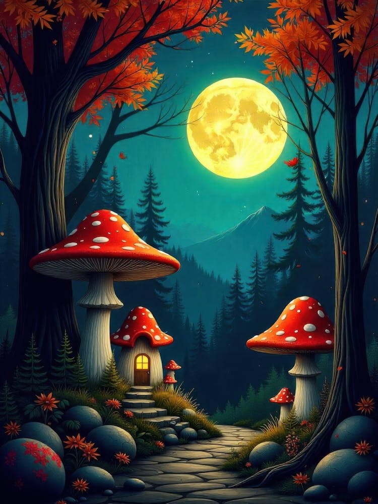 Mushroom House In The Forest