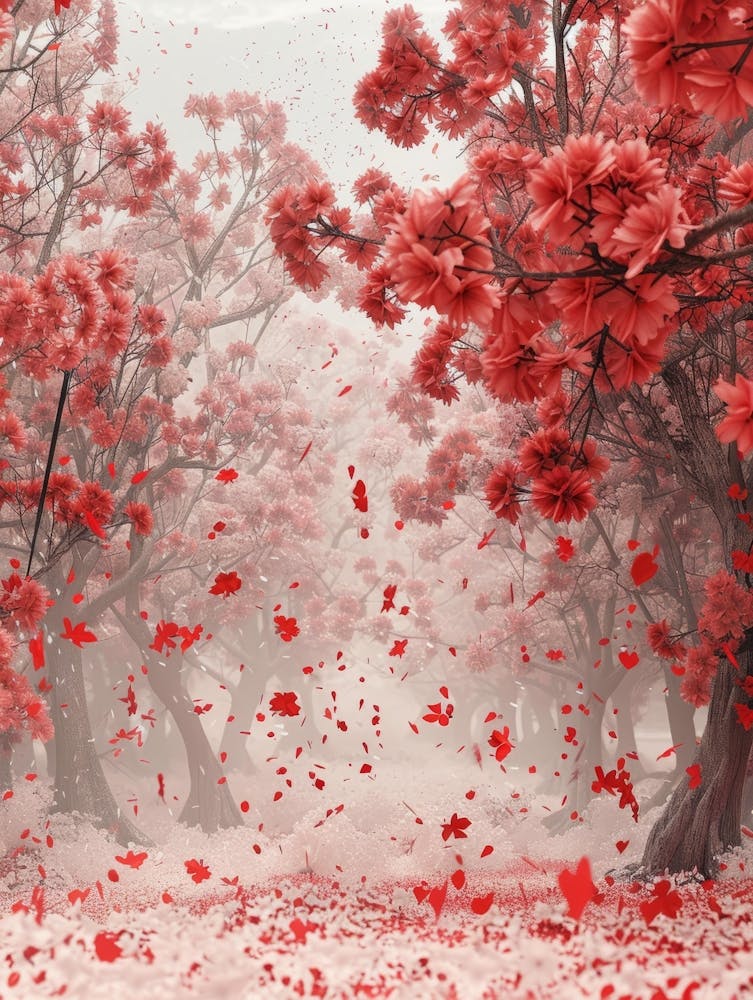 Red Cherry Blossoms 1