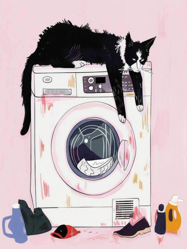 Cat On Washing Machine
