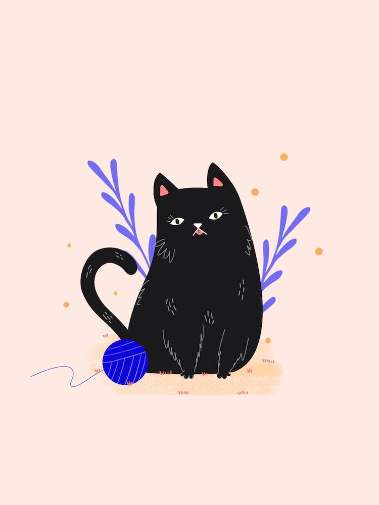 Cat And Yarn