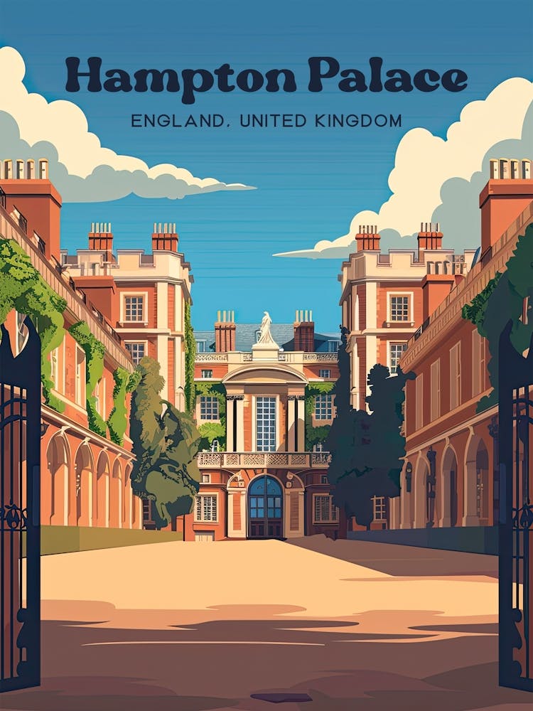 Hampton Court England Palace Travel Art