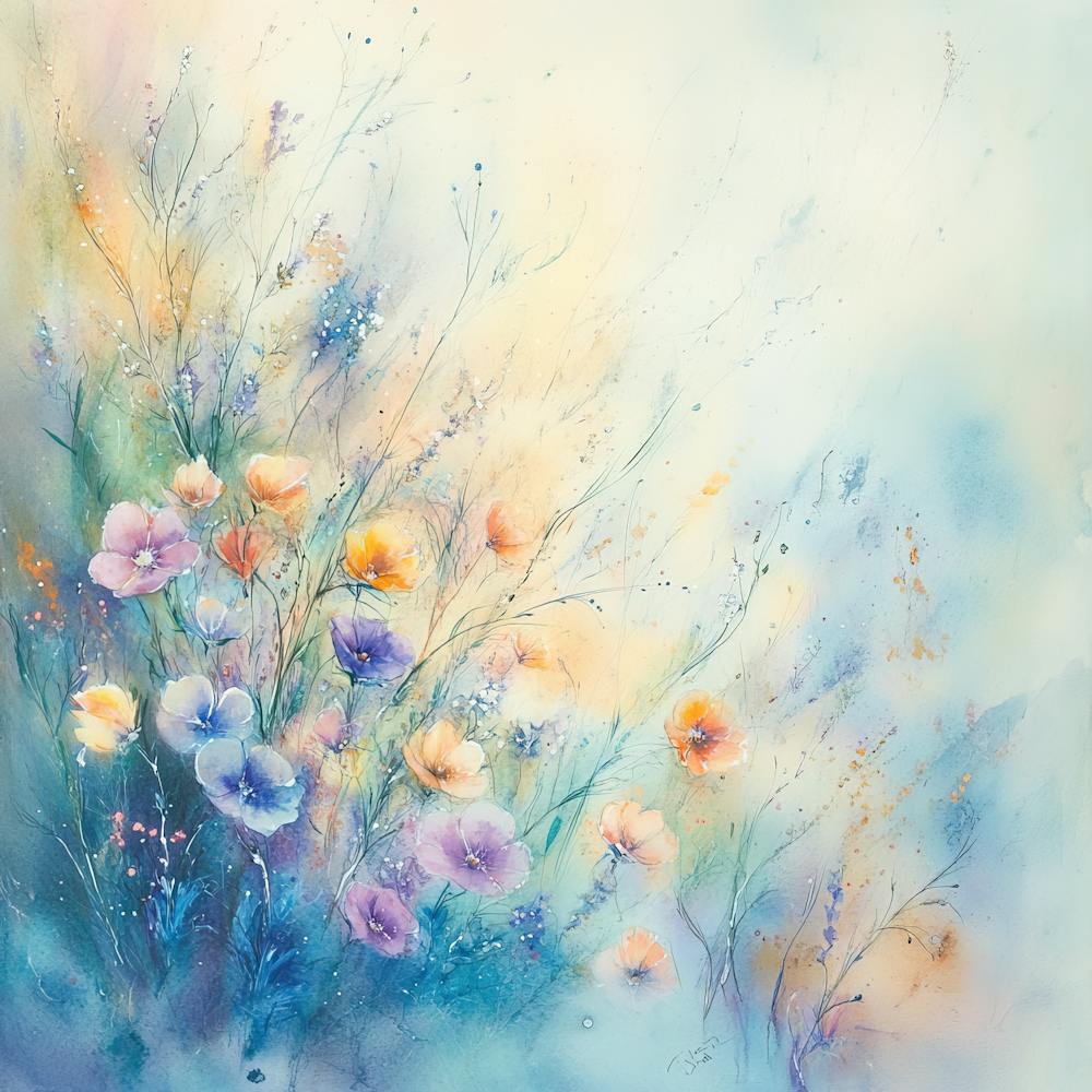 Whimsical Pastel Wildflowers 4