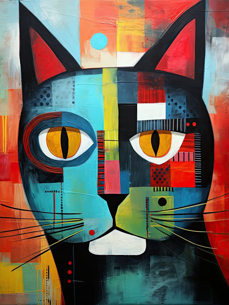 Abstract Whiskers: Cubist Minimalism Meets Cat