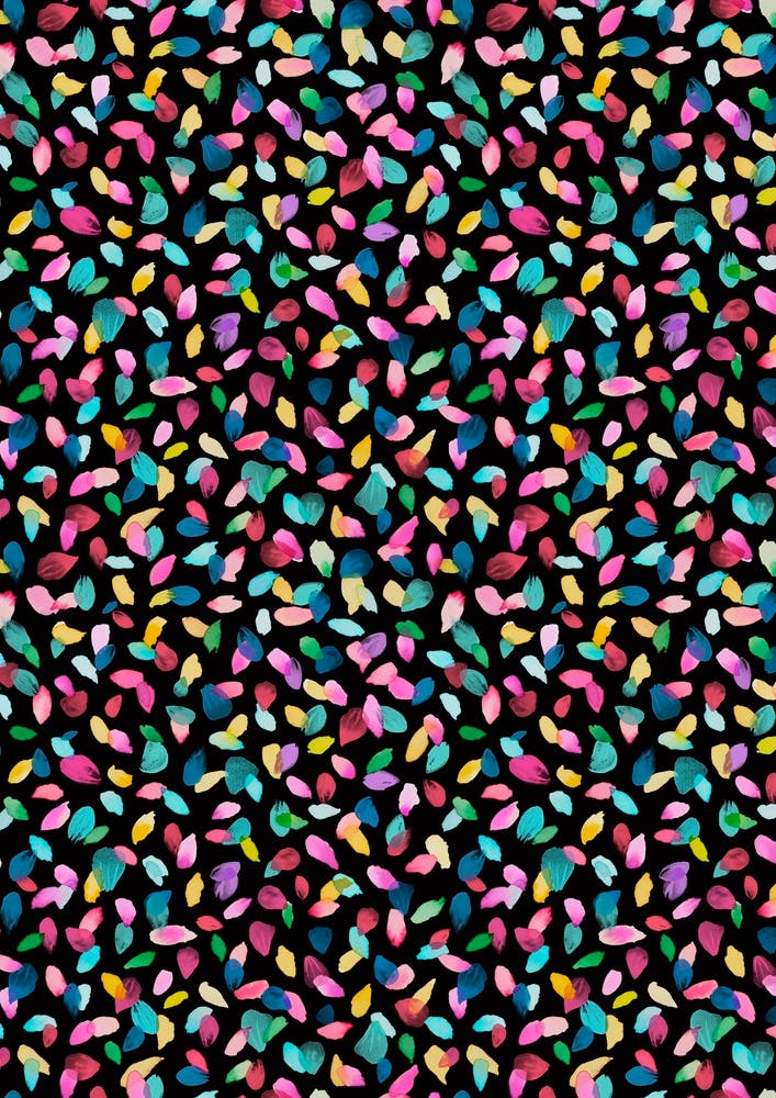 Petals Black Multicolored