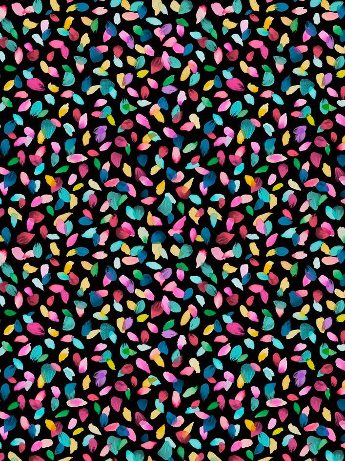 Petals Black Multicolored