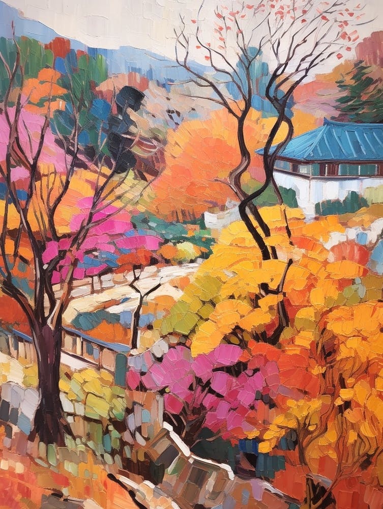 Autumn Gardens Painting The Garden Of Morning Calm South Korea 4