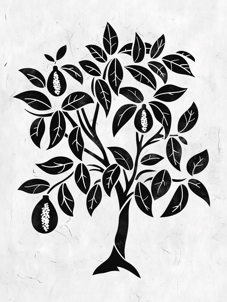 Lemon Tree Simple Geometric Nature Stencil 3