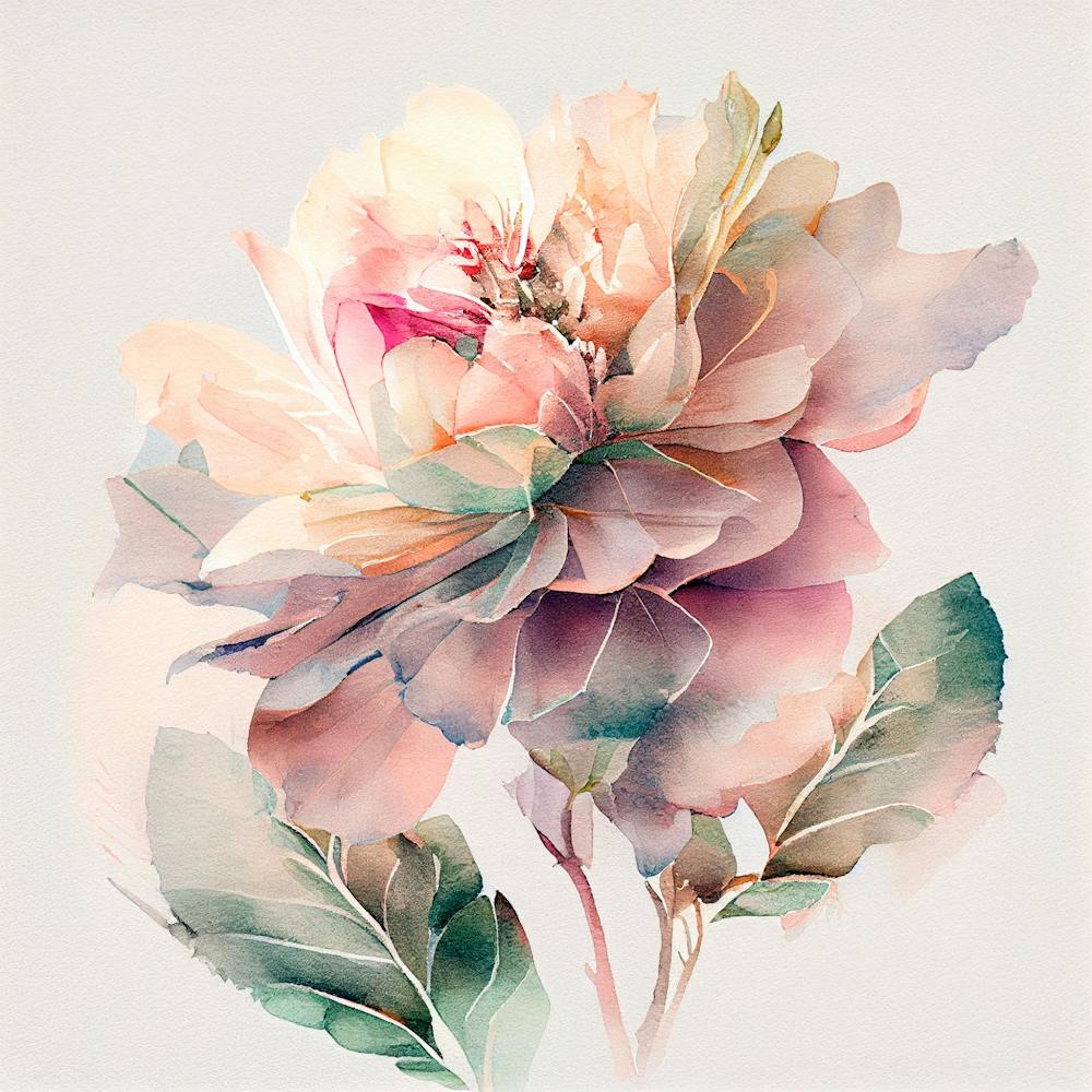 Watercolor Flower Abstract Vintage