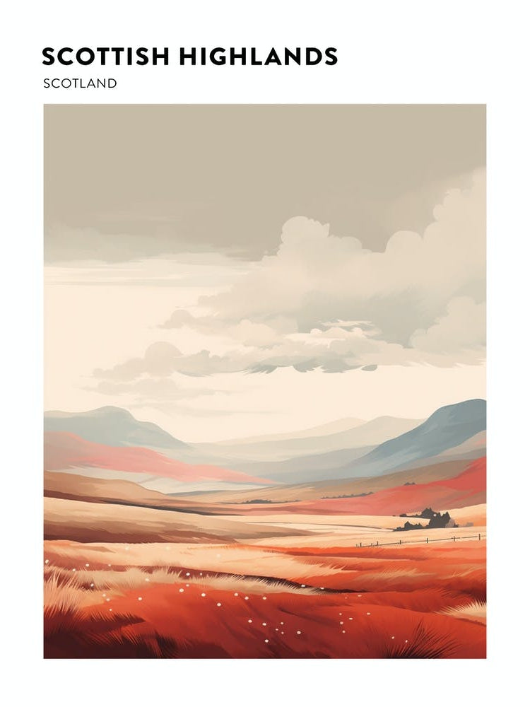 Scottish Highlands Scotland 2 Hiking Trail Landscape Poster