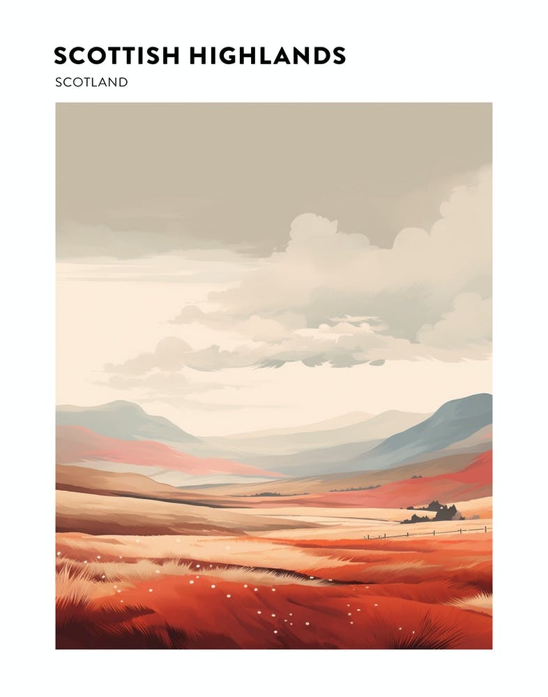 Scottish Highlands Scotland 2 Hiking Trail Landscape Poster