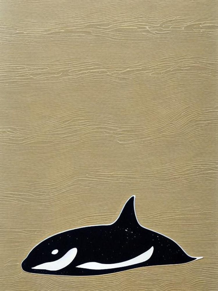 Orca (Killer Whale) Linocut