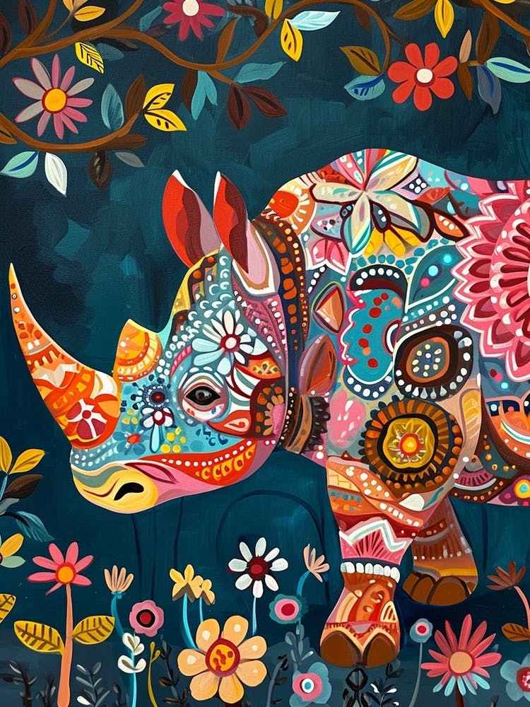 Kitsch Colourful Rhino 2