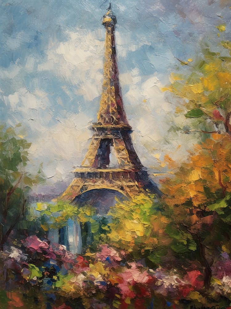 Eiffel Tower Paris France Pissarro Style 18