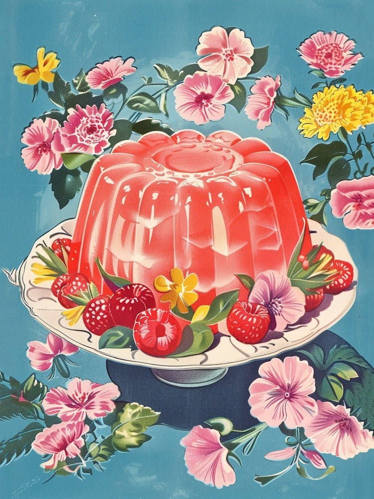Rasperry Jelly Vintage Cookbook Illustration 1