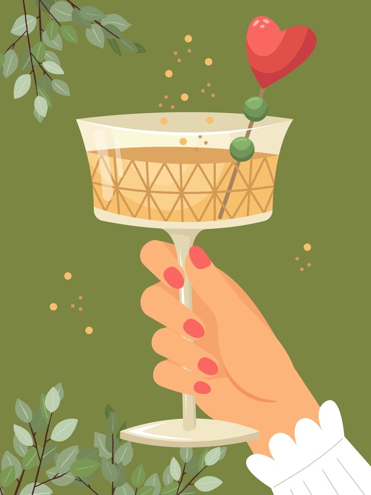 Love Champagne Valentines Green