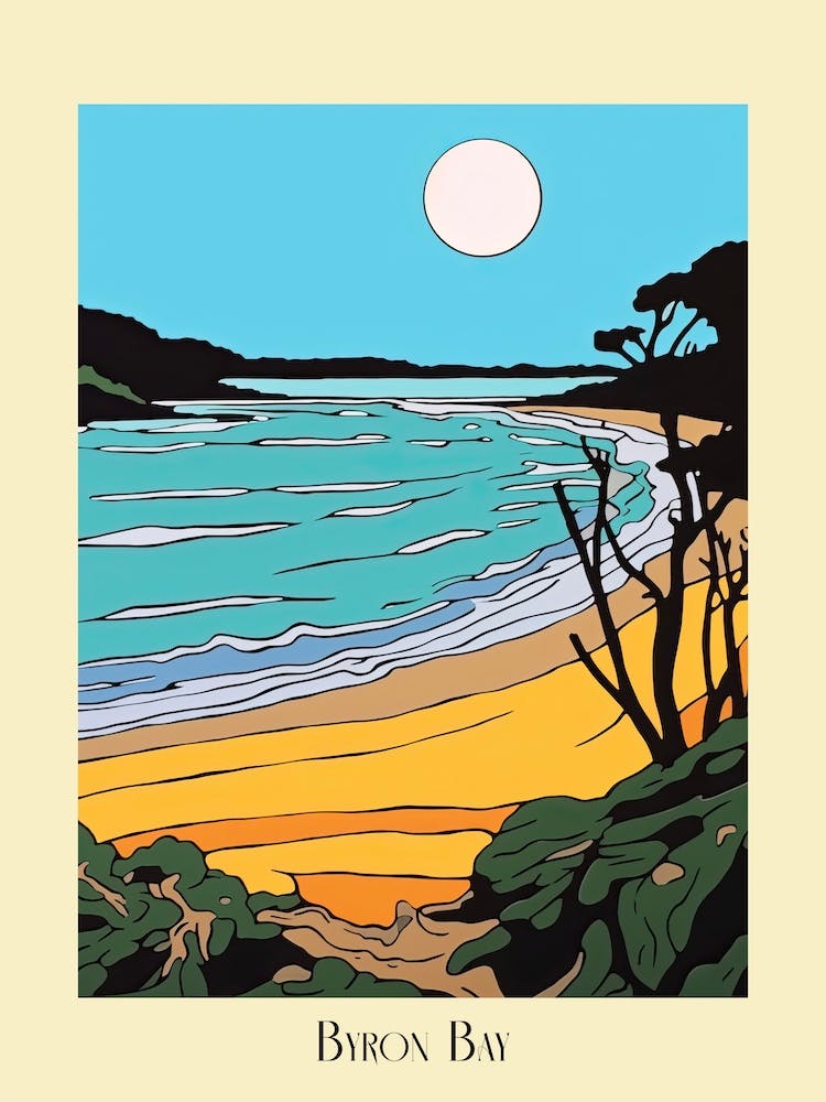 Poster Of Minimal Design Style Of Byron Bay, Australia 1