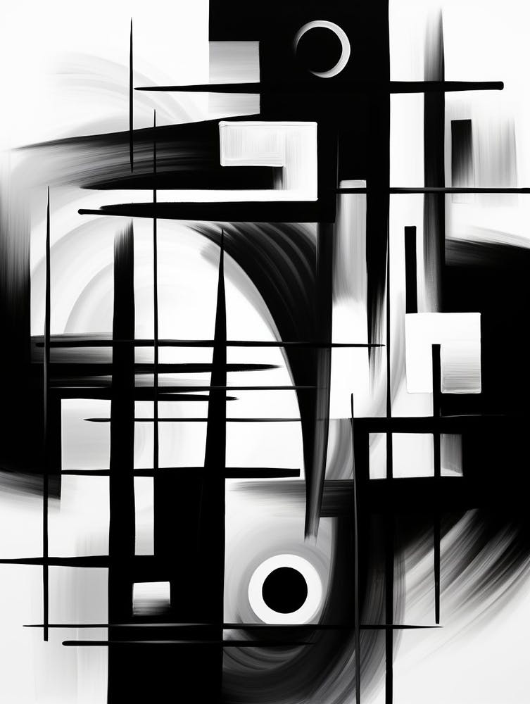 Elegance Abstract Black And White 2