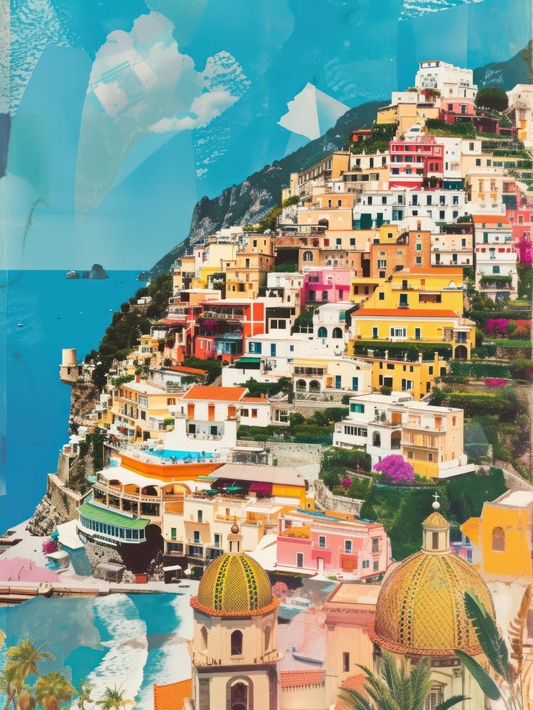 Positano   Retro Collage Style 1